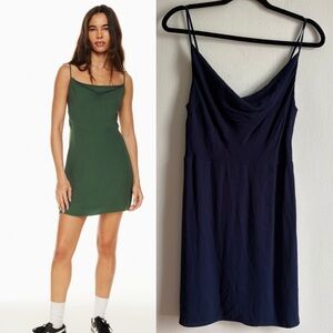 Aritzia Sun-deh Sz M Spencer Navy Blue Cowlneck Summer Mini Dress
